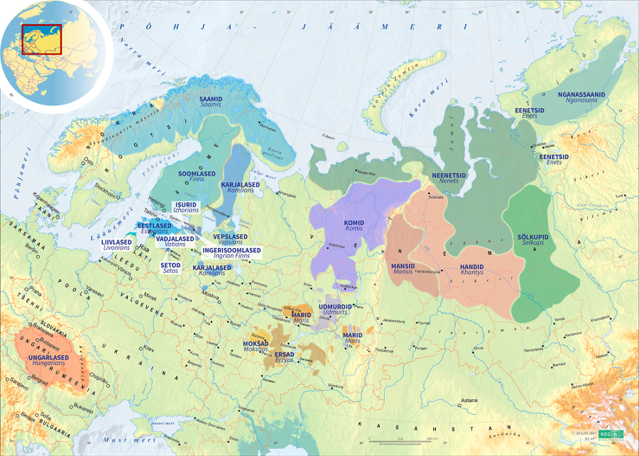 Soome-ugri rahvaste kaart